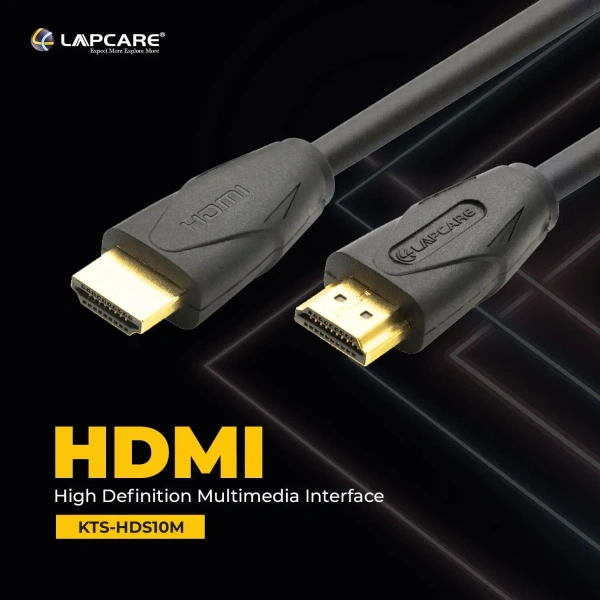 HDMI CABLE- 5 MTR- LAPCARE- Lapcare Premium Quality HDMI Cable, Male to Male (5 M)-Black- 1 Year Warrenty