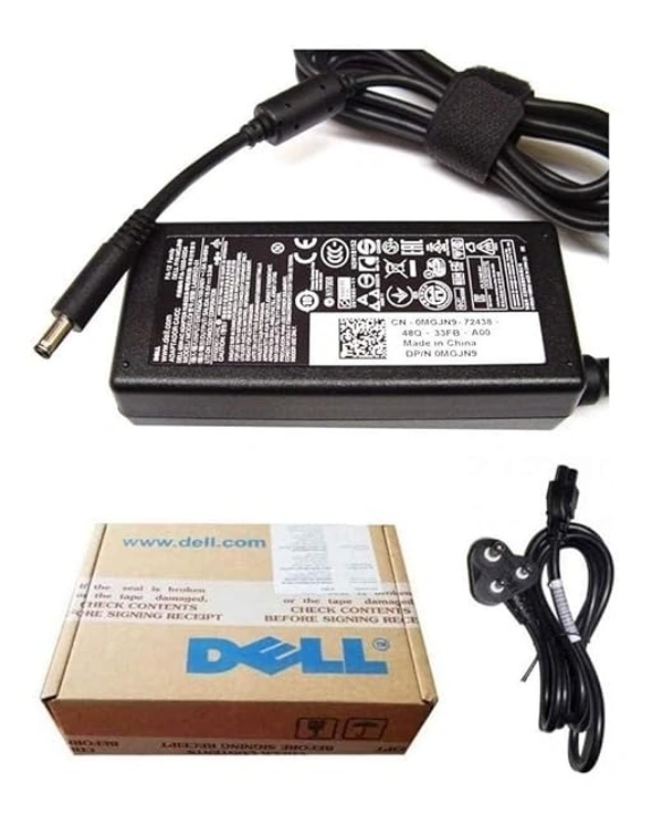 SKU-0494/ Dell Laptop Adapter / Dell India/ 65Watt/ Small Pin/ 1 Year Warrenty/ Dell Laptop Adapter Charger 65w 19.5V 3.34A (New Pin 4.5 * 3.0mm) MGJN9 for Inspiron 11 3147, 3148, 3152, i3152, 3153, 3157, 3158, 316- Black