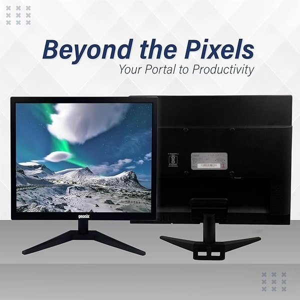 SIZE- 17"- GEONIX PC Monitor (43.18 cm/17 Inch), VGA & HDMI, LED Display, 1280X1024 Resolution, 16.7M Color, 16W(Max) Power Consumption