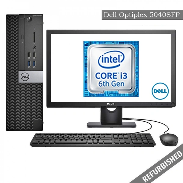 CORE I5- 6TH GEN- Branded Set-  (Refurbished) Dell Intel 6th- Gen Core i5 Desktop (4 GB RAM/ 500 GB HDD/ Dell LED 19" Monitor/ Dell USB Keyboard &Mouse/ Windows 10 Pro/MS Office/Intel Integrated Graphics,Black) DELL Optiplex 5040- 1 Year Warrenty