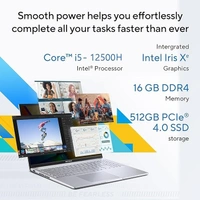 CORE I5- 12TH GEN- ASUS VIVOBOOK 16- Intel Core i5-12500H 12th Gen, 16" (40.64 cm) FHD+, Thin and Light Laptop (16GB/512GB/Win11/Office 2021/Silver/1.8 kg), X1605ZAC-MB541WS