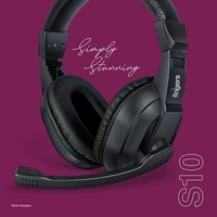 HEADPHONES- FINGERS S10 Wired On Ear Headphones with Adjustable Mic (Black)