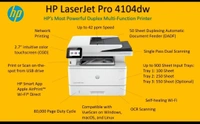 LASERJET- Laserjet Pro MFP 4104dw, 42 PPM A4 MFP with WIFI