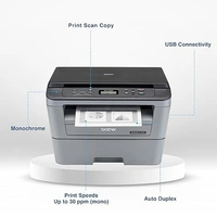 LASERJET- Brother DCP-L2520D Automatic Duplex Laser Printer with 30 Pages Per Minute Print Speed, Multifunction (Print Scan Copy), 2 in 1 (ID) Copy Button, LCD Display, 32 MB Memory, 250 Sheet Paper Tray, USB
