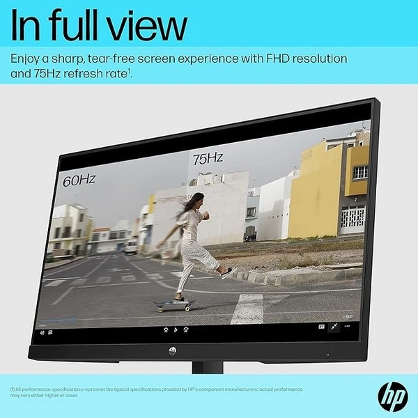 SIZE- 24"- HP V24V G5 Fhd LED Monitor,23.8 Inch(60.5Cm) Fhd LED Monitor Anti-Glare,Low Blue Light 3-Sided Micro-Edge Tuv Certified LED Monitor,75Hz,AMD Free Sync with 1Xvga,1Xhdmi 1.4 Ports,250 Nits(Black)