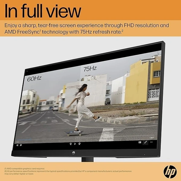 SIZE- 27"- HP V27I G5 Fhd LED Monitor, 27 Inch(68.6 Cm) 3-Sided Micro-Edge Anti-Glare Low Blue Light, Flicker Free, 5 Ms Response Time, Isp Panel(Black)
