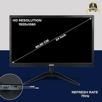 SIZE- 24"- GEONIX 24 Inch PC Monitor | TFT | Full HD 1920 x 1080 Pixels | Display Output VGA & HDMI | with LED Back Light Technology |3 Years Warranty
