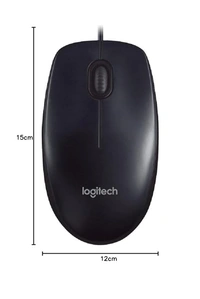 MOUSE- WIRED- Logitech M90 Wired USB Mouse,  1000 DPI Optical Tracking, Ambidextrous PC/Mac/Laptop - Black