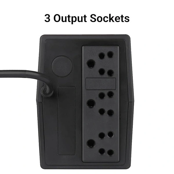 UPS- REGULAR- ZEBRONICS Zeb-U725 600VA UPS for Desktop/PC/Computers (not for Routers) with Automatic Voltage Regulation, Black
