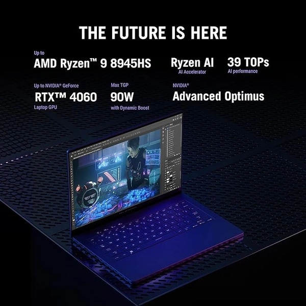RYZEN- GAMING- ASUS ROG Zephyrus G14 (2024), AMD Ryzen 9 8945HS, 14.0-inch 3K OLED 120Hz, Gaming Laptop (16GB/1TB SSD/NVIDIA GeForce RTX 4060 /Windows 11/Eclipse Gray/1.50 Kg), GA403UV-QS085WS