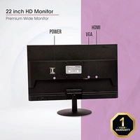 SIZE- 22"- Zebion LED Monitor with 22 HD with Supporting HDMI& VGA Input, Glossy Panel, Slim Feature and Wall mountable Monitor with high Feature