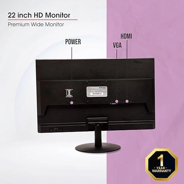 SIZE- 22"- Zebion LED Monitor with 22 HD with Supporting HDMI& VGA Input, Glossy Panel, Slim Feature and Wall mountable Monitor with high Feature