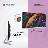 SIZE- 22"- Zebion FHD Led Frameless Monitor Crista Series, IPS Panel, 1920x1080 Pixel with Max Resolution, HDMI, VGA, Wall Mountable, Fast Response Time, 3 Year Warranty (22-Inch, 75Hz)