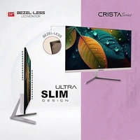 SIZE- 24"- Zebion FHD Led Frameless Monitor Crista Series, IPS Panel, 1920x1080 Pixel with Max Resolution, HDMI, VGA, Wall Mountable, Fast Response Time, 3 Year Warranty (24, 75Hz)