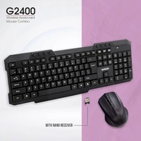 COMBO- WIRELESS- ZEBION G2400 Wireless Keyboard Mouse Combo with Nano Receiver, Tested with Over 1 Billion keystrokes and clicks,Durable Body, Multimedia Keyboard, Adjustable DPI, 1 Year Warranty, Black Color