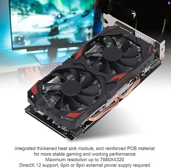 GRAPHIC CARD- DDR5-  Nextron Rx 580 Graphics Card, 8Gb Gddr5 256Bit pci_e_x16 Gaming Graphics Card, Pci Express 3.0X16, 3 Displayport Hdmi Dvi, Dual Air Cooling Pc Video Cards, 4K Displays Support