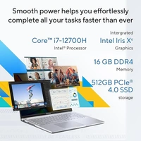 CORE I7- 12TH GEN- ASUS Vivobook 16, 16" (40.64cm)WUXGA 16:10 60 Hz, Intel Core i7-12700H, Thin & Light Laptop (16GB DDR4/512GB SSD/Intel Iris Xe Graphics/Win 11/Office 2021/Transparent Silver/1.88 Kg), X1605ZAC-MB741WS