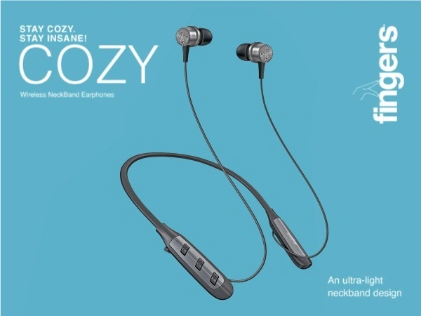 NECKBANDS- FINGERS Cozy Wireless in-Ear Bluetooth Neckband Earphones with 40-Hour Playtime, Magnetic Earbuds, 10 mm Drivers, Type-C Fast Charging, Dual Pairing, Made in India (Classic Black + Dark Silver)