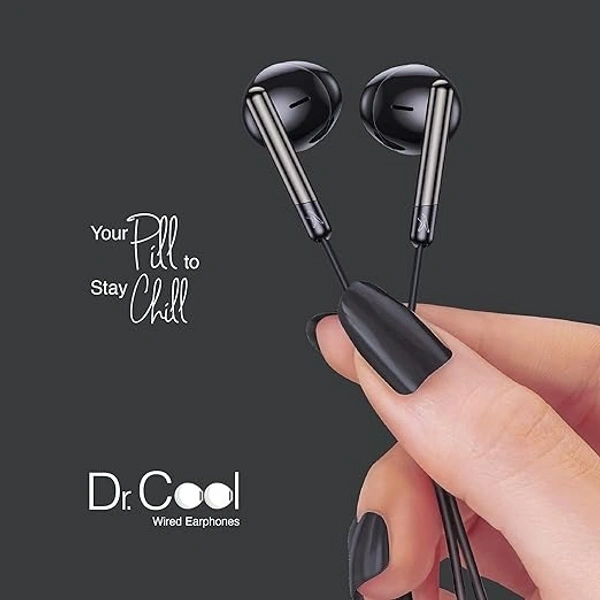 EARSET- FINGERS Dr. Cool Wired Earphones (Ear-shaped Dual Tone Earbuds | Golden L Pin Connector)- 1 Year Warrenty