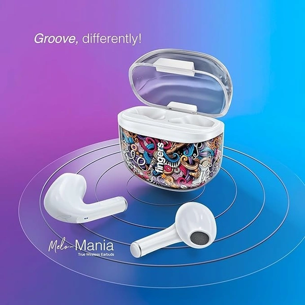EARBUDS- FINGERS Melo-Mania in-Ear True Wireless Earbuds [25 Hours Playback | Built-in Mic with SNC™ (Surround Noise Cancellation) | IPX4 Sweat Proof | Type-C Fast Charging]