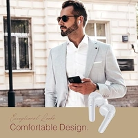 EARBUDS- FINGERS Go-Posh Truly Wireless in Ear Earbuds [25 Hours Total Playback, Built-in Mic with SNC™ (Surround Noise Cancellation) Technology, Voice Assistant, Touch Controls] (Luxe Black)