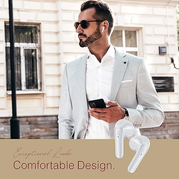 EARBUDS- FINGERS Go-Posh Truly Wireless in Ear Earbuds [25 Hours Total Playback, Built-in Mic with SNC™ (Surround Noise Cancellation) Technology, Voice Assistant, Touch Controls] (Luxe Black)