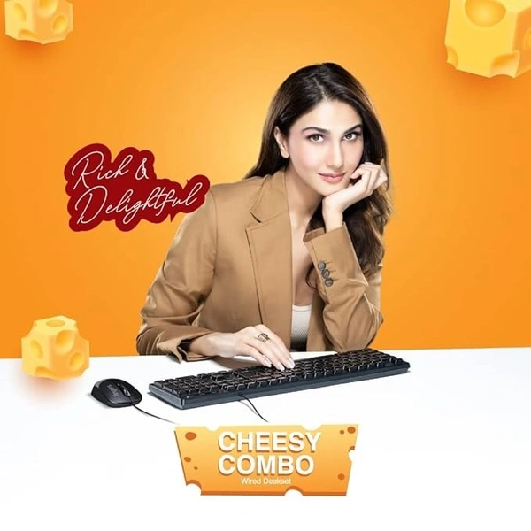 COMBO- WIRED- FINGERS Cheesy Combo Wired Keyboard and Mouse Set