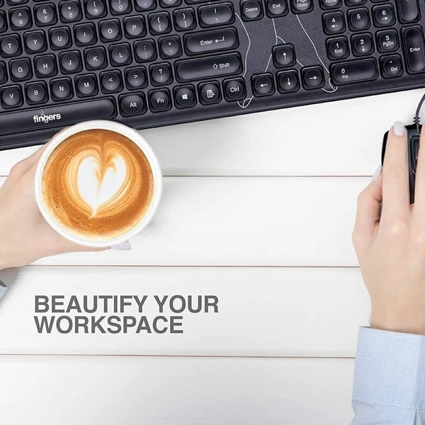 COMBO- WIRED- FINGERS Velvet C4 Wired Slim Keyboard and Mouse Set