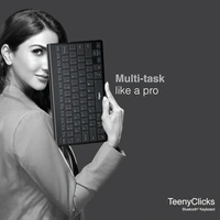 KEYBOARDSS- BTW- FINGERS TeenyClicks Wireless Mini Bluetooth Keyboard (3-in-1: Connect 3 Devices, 5-in-1: Windows®, macOS, Android™, Linux, Chrome OS, Special X-Type Scissors, 45 Days worktime)