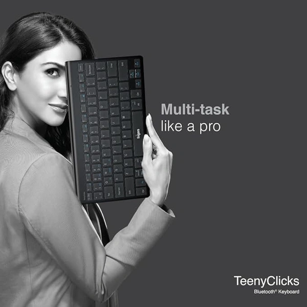KEYBOARDSS- BTW- FINGERS TeenyClicks Wireless Mini Bluetooth Keyboard (3-in-1: Connect 3 Devices, 5-in-1: Windows®, macOS, Android™, Linux, Chrome OS, Special X-Type Scissors, 45 Days worktime)