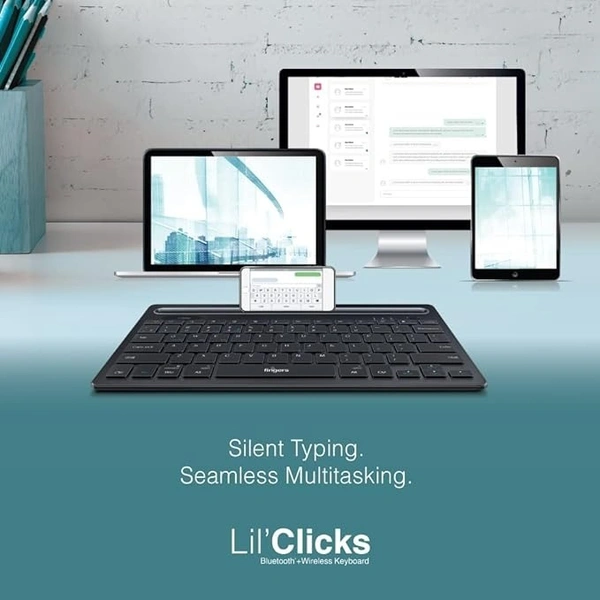KEYBOARD- BTW- FINGERS Lil’Clicks Bluetooth Wireless Mini Keyboard (Bluetooth + Wireless 2.4 GHz | Compatible with Windows, macOS, Android, Linux & Chrome OS)