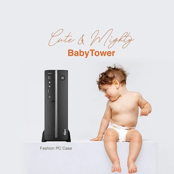 CABINET- REGULAR- FINGERS BabyTower Micro-ATX PC Case (Super Compact | Cabinet Base Stand Included | USB 3.0, USB 2.0, HD Audio, Mic | High-Performance SMPS bundled (BIS Certified))