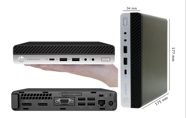 CORE I5- 7TH GEN- TINY- HP Prodesk 600 G3/ 800 G3 Micro Computer Mini PC (Intel Core i5-7500T , 4 GB DDR4 Ram, 500 GB HDD, 4K Support, DP, USB 3.0, USB-C) Win 10 Pro (Renewed)- 1 Year Warrenty