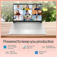 CORE I5- 12TH GEN- HP Laptop 15s, 12th Gen Intel Core i5-1235U, 15.6-inch (39.6 cm), FHD, 16GB DDR4, 512GB SSD, Intel Iris Xe Graphics, Backlit KB,MSO,Thin & Light, Dual Speakers (Win 11, Silver, 1.69 kg), fq5330TU