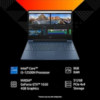 CORE I5- 12TH GEN- Gaming  Victus 15-fa1351TX  Core i5-12450H 16GB DDR4 512GB SSD  RTX 2050 4GB Windows 11   TNR Performance Blue   15.6 FHD Antiglare ultraslim IPS 250 nits 144Hz A180BPA