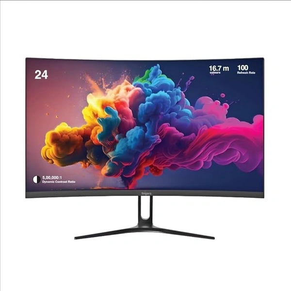 SIZE- 24" CURVED- FINGERS Satin-Curve-2421 Curved LED Monitor (23.81, 60 cm) with 1920 x x1080 FHD Resolution, Ultra-Slim Design, VGA + HDMI + VGA Output, Wall mountable, 100 Hz Refresh Rate, 250 nits Brightness