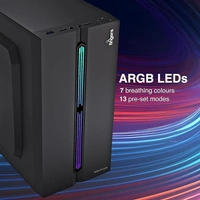 CABINET- RGB- FINGERS RGB-Fortuna Micro-ATX PC Cabinet (with ARGB Lights, 1 x USB 3.0 + 2 x USB 2.0 + HD Audio + Mic in port, BIS Certified SMPS Included)