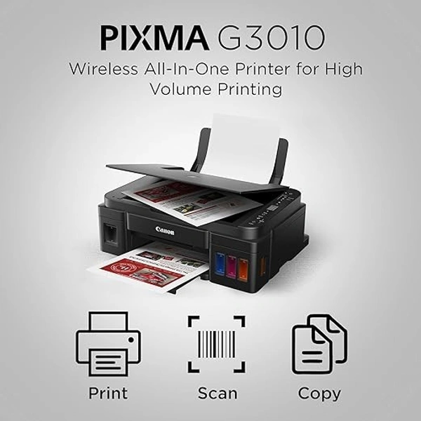 TANK SYSTEM-  Canon PIXMA MegaTank G3010 All-in-One Wireless Ink Tank Colour Printer