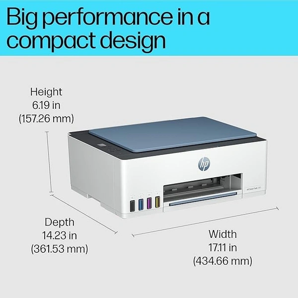 TANK SYSTEM- HP Smart Tank 585 All-in-One WiFi Colour Wireless Home Inkjet Printers(Upto 6000 Black and 6000 Colour Pages Included in The Box). - Print, Scan & Copy for Office/Home