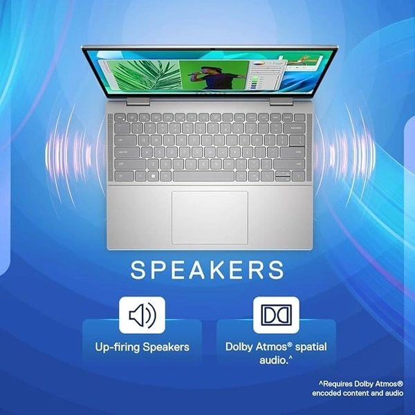 CORE I3- 13TH GEN- Dell Inspiron 7430 2in1 Laptop, Intel Core i3-1315U Proc, 8GB, 512GB SSD, 14.0" (35.56cm) FHD+ Touch, Active Pen, Win 11 + MSO'21, 15 Months McAfee, Backlit KB + FPR, Silver, 1.58kg - 