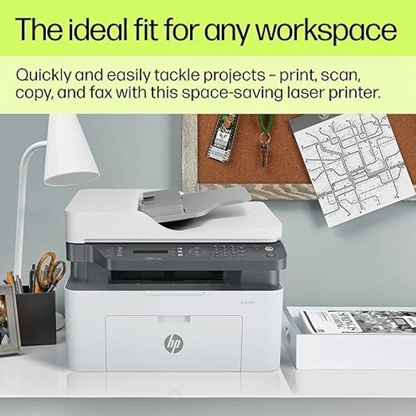 LASERJET- HP Laser MFP 1188Fnw, Wireless, Print, Copy, Scan, Fax, Monochrome Laser Printers, 40-Sheet Adf, Hi-Speed USB 2.0, Ethernet, Up to 21 Ppm, 150-Sheet Input Tray, 100-Sheet Output Tray, Black and White