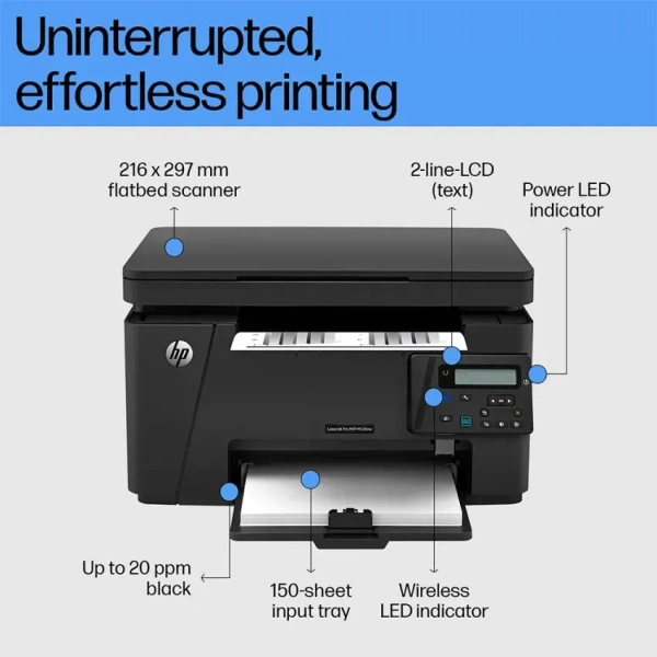 LASERJET- HP Laserjet Pro M126Nw All-in-One B&W Wireless Monochrome Laser Printers for Home: Print, Copy, & Scan, Compact, Easy Mobile Printing, Black