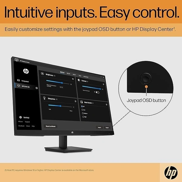 SIZE- 27"- HP V27I G5 Fhd LED Monitor, 27 Inch(68.6 Cm) 3-Sided Micro-Edge Anti-Glare Low Blue Light, Flicker Free, 5 Ms Response Time, Isp Panel(Black)