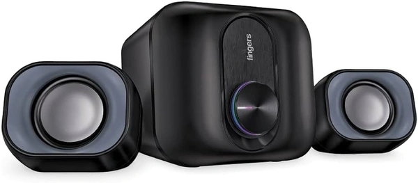 SPEAKERS- FINGERS StereoBeats 2.1 Channel Multimedia Wired Speaker (USB Powered with 3.5 mm stereo input | Powerful 11 Watts | for Computer PCs & Laptops) - Rich Black