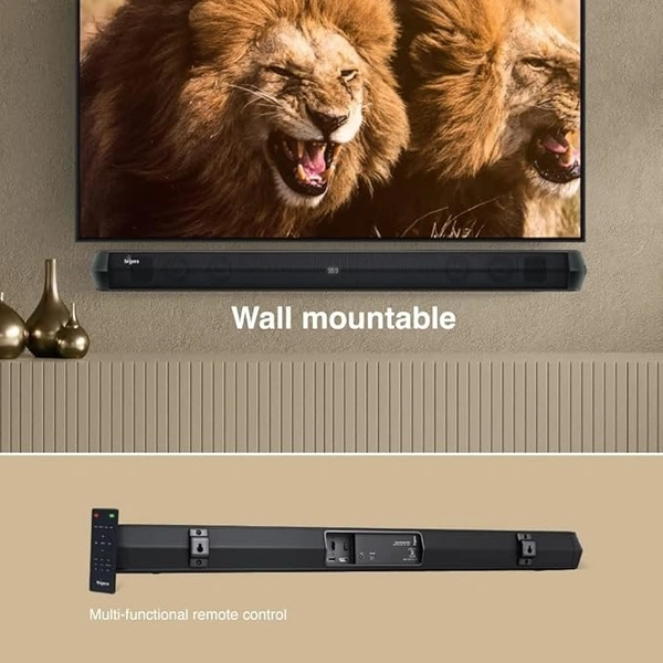 SPEAKERS- FINGERS Octane-65 Multimedia Sound Bar with Powerful 65 Watts, 2.0 Channel, Bluetooth, USB, AUX, Optical, HDMI ARC, Wall Mountable & Remote Control