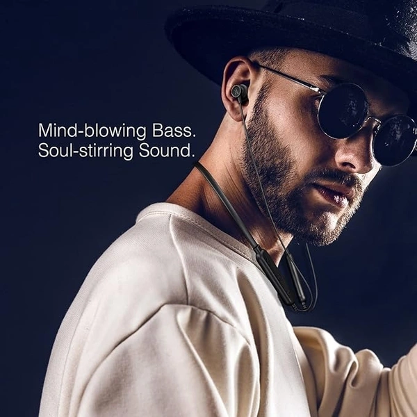 NECKBAND- FINGERS FC-Buddy Bluetooth Wireless in Ear Neckband Earphones with Built-in Mic (Slate Grey)