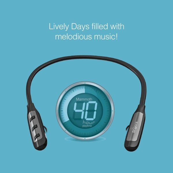NECKBANDS- FINGERS Cozy Wireless in-Ear Bluetooth Neckband Earphones with 40-Hour Playtime, Magnetic Earbuds, 10 mm Drivers, Type-C Fast Charging, Dual Pairing, Made in India (Classic Black + Dark Silver)