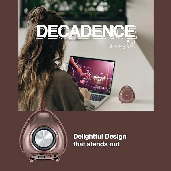 SPEAKERS- FINGERS Brownie2 Portable Speaker (15 Hours Playback | Bluetooth, FM Radio, USB, MicroSD, AUX),Choco Brown