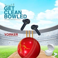 EARBUDS- FINGERS Yorker Bluetooth Truly Wireless in Ear Earbuds with Mic (Cricket Themed | Snc Technology | 17.5 Hrs Power Playback | Fast Charging Type-C | Sweat Proof | Voice Assistant Support, Piano White)