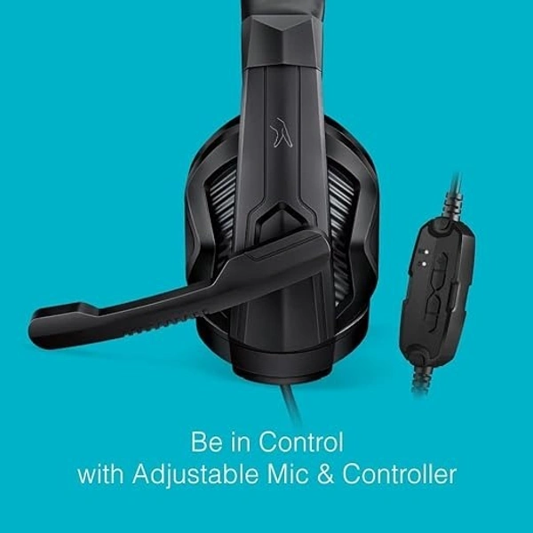 HEADPHONES- FINGERS USB-Talkathon On-Ear Wired Headphones with Mic (Big 40 mm Driver | Adjustable Mic | in-line Volume controller) - Black